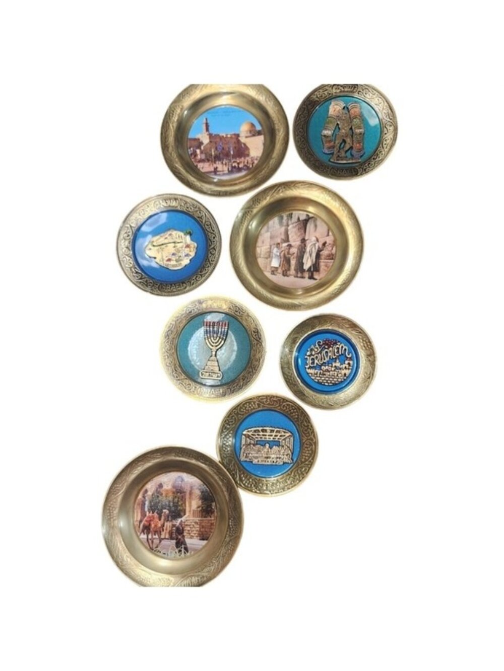 Set of 8 Israel Jerusalem Decorative Plates Collection Religion‎ History